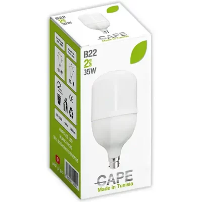 Intensité lumineuse maximale : Ampoules LED B22 de 35W, offrant une luminosité exceptionnelle avec une efficacité énergétique élevée, idéales pour un éclairage puissant et économique