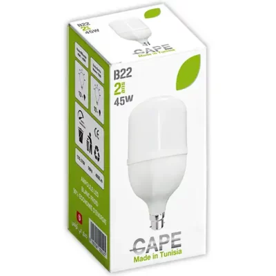 Éclairage puissant et économique : Ampoules LED B22 de 45W, offrant une luminosité intense et une efficacité énergétique remarquable, idéales pour un éclairage efficace et durable.